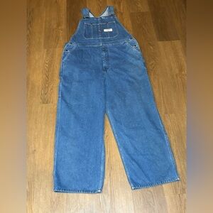 Vintage 70s BIG MAC Denim Bib Overalls Square Bak USA Made Workwear 42x30